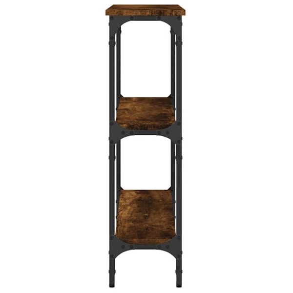 Entrémøbel konsolbord design elegant med hylder 75 x 22,5 x 75 cm ingeniørtræ brun og metal DEC031803 kastanj