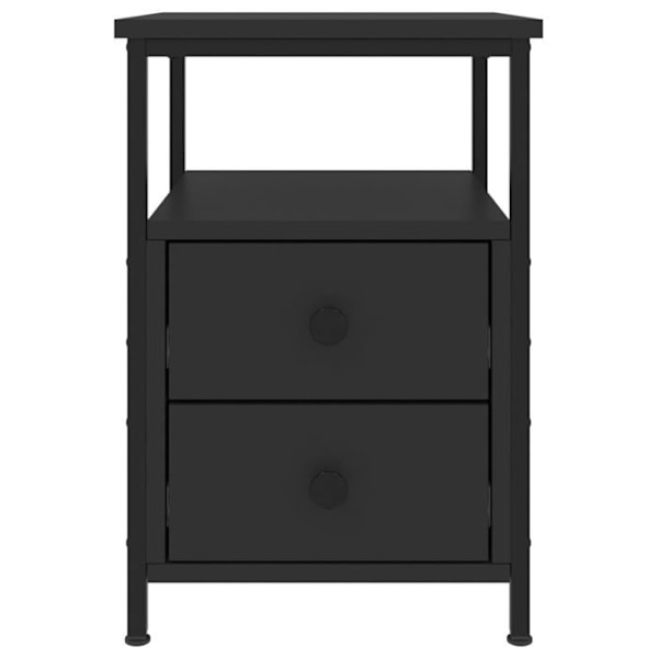 2 kpl yöpöytiä, joissa on kaksi laatikkoa ja hylly, mitat 34 x 35,5 x 50 cm, valmistettu kestävästä puumateriaalista ja mustasta metallista, DEC035467 kastanj