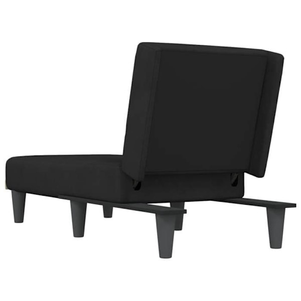 Meridienne chaise longue sisätiloihin kolme muunneltavaa asentoa mustassa sametissa DEC026217 Svart