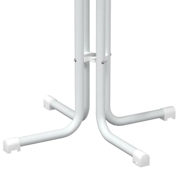 Høj bord, sidebord, foldbart top ø80 x 110 cm, ingeniørtræ og hvidt stål DEC036777 Vit