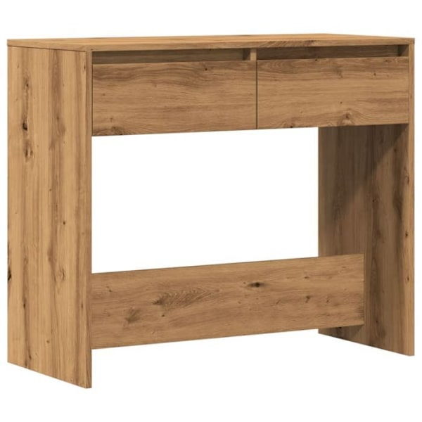 Moderne konsol møbel til entreen, sidebord med skuffer 89 x 41 x 76,5 cm, ingeniørtræ, farve egetræ DEC031750 kastanj