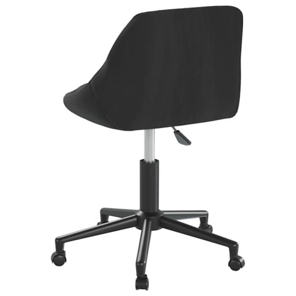 Arbejdshøjde taburet, kontorstol med hjul, justerbar højde, sort velour, ramme i sort stål DEC025119 Svart