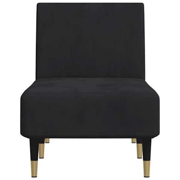 Meridienne chaise longue för inomhus tre positioner omvandlingsbar i svart sammet DEC026219 Svart