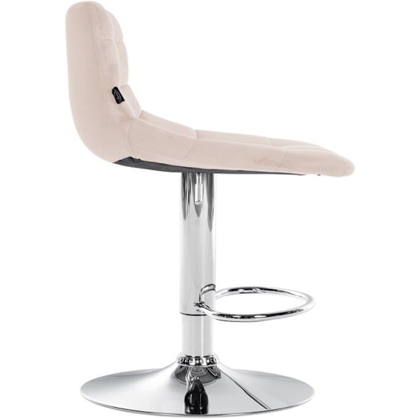 2 kpl beige samettibarstoolia, kromipohja, korkeussäädettävä ja jalatuki TDB10629 Beige