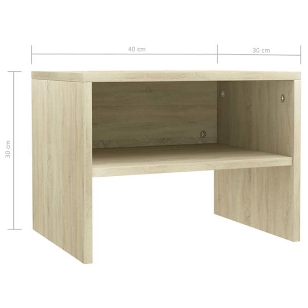 Sæt af 2 natborde med åbent rum 40 x 30 x 30 cm ingeniør træ farve eg DEC035226 kastanj