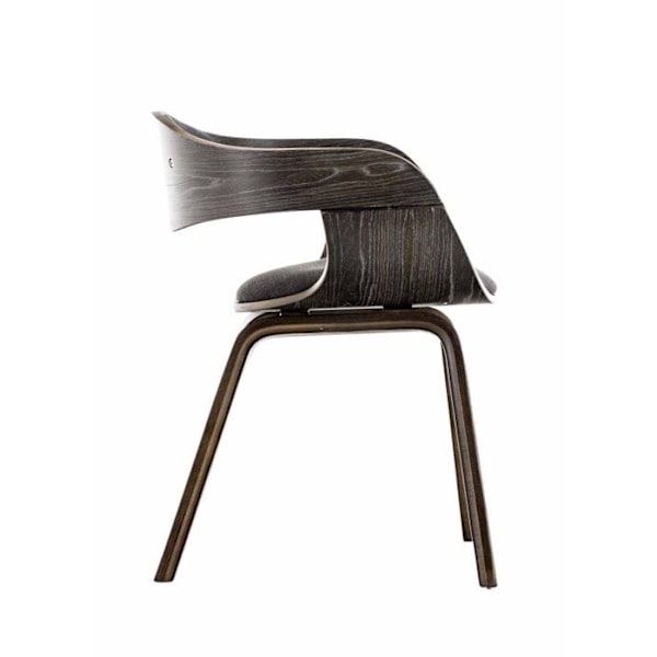 Työtuoli ilman pyöriä, vieraalle, kangasta ja puuta, retrodesign ja maksimaalinen mukavuus, tummanharmaa BUR10551 kastanj