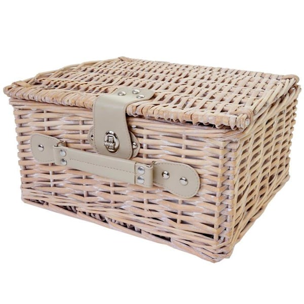 Piknikkikori 4 hengelle piknikki laukku + viilennysastia posliini lasit beige