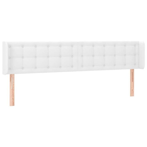 Hovedgærde til seng, soveværelse, møbel med sidelægsmål 183 x 16 x 78/88, syntetisk hvid Vit