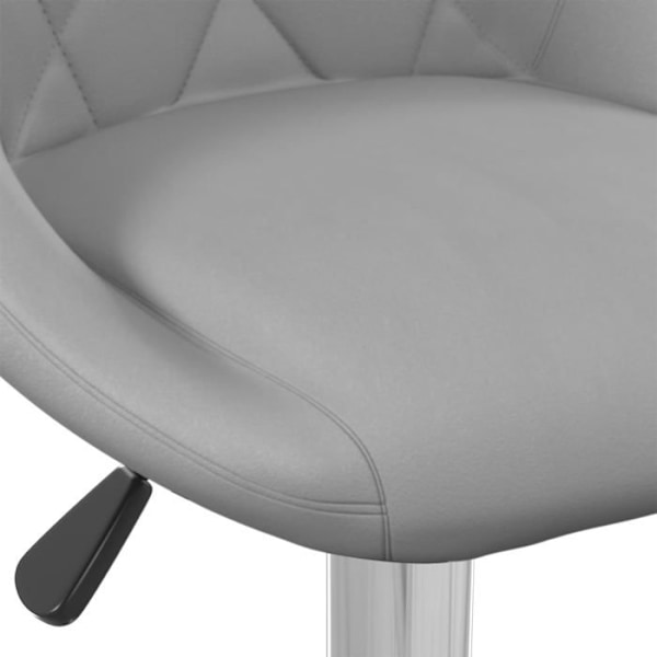 Bar stool x1 korkeakiilto vaaleanharmaa sametti, timanttikuvioitu sauma ja teräs DEC029481 Grå
