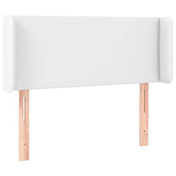 Hovedgærde til seng, soveværelse, møbel med LED 103 x 16 x 78/88 syntetisk hvid