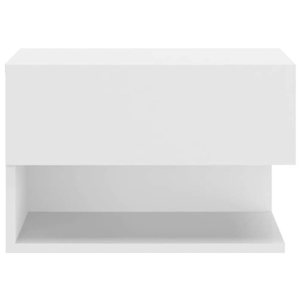 Væghængt natbord med skuffe og hylde 46 x 29,5 x 30 cm i hvidt ingeniertræ DEC034231 Vit