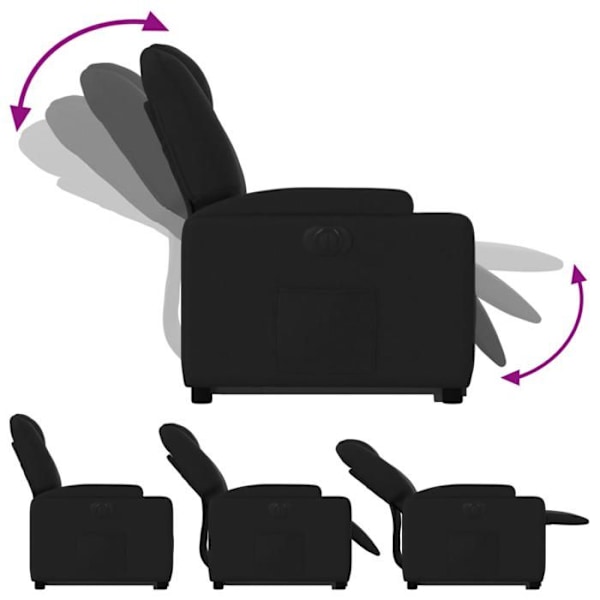 Fauteuil relax TV med elektrisk løftefunktion meget komfortabel i sort stof DEC028487 Svart