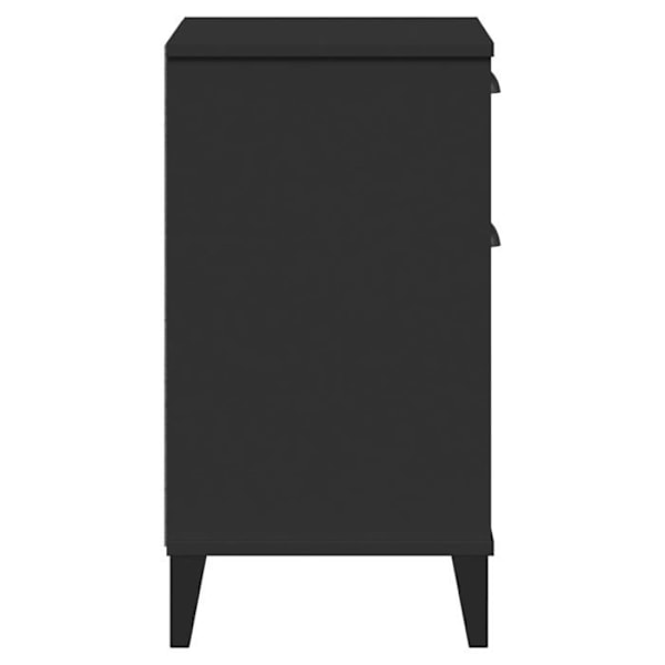 Nattbord med skuffe og kompartiment med dør 40 x 35 x 65 cm i sort ingeniørtræ DEC034735 kastanj