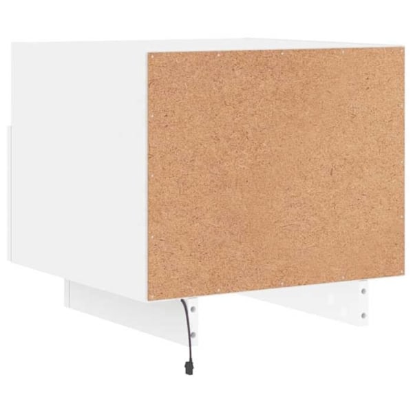 Natbord med LED-lys og skuffe 40 x 39 x 37 cm hvidt ingeniørtræ DEC033169 Vit