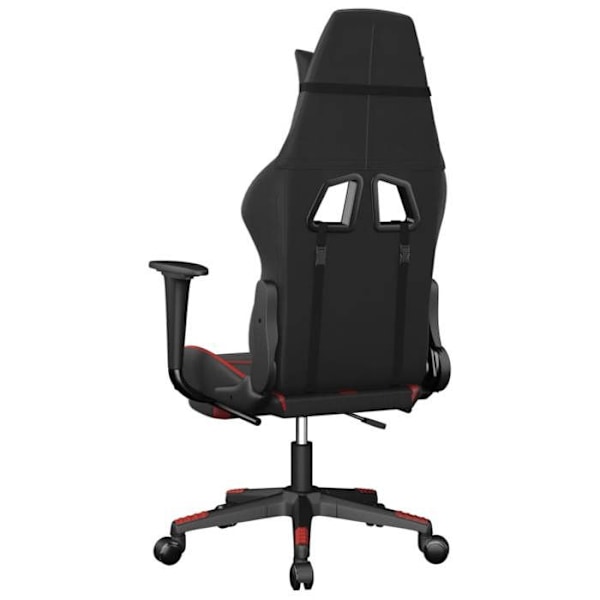 Kontorstol gaming med hjul og fodstøtte i sort og rød PVC DEC025791 Svart