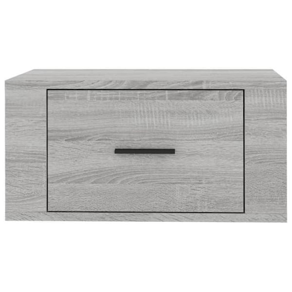 Sæt af 2 vægmonterede natborde med skuffe 50 x 36 x 25 cm ingeniørtræ grå DEC036116 kastanj