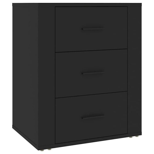 Nattesenhed med 3 skuffer 50 x 36 x 60 cm sort ingeniørtræ DEC034512 kastanj