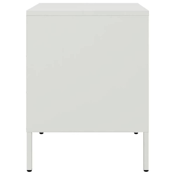 Nattelys med opbevaringsrum med dør 36 x 39 x 50,5 cm hvidt stål DEC033306 Vit