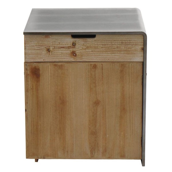 Kommode naturnat industrialt natbord med metallook 60x50x40 cm 04_0006511 kastanj