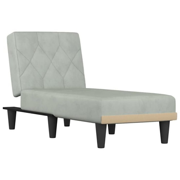Meridienne chaise longue til indendørs tre positioner convertible i grå fløjl DEC026175 Grå