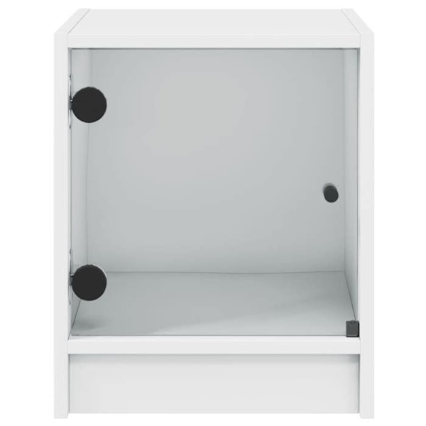 Natteskab med glasdør 35 x 37 x 42 cm hvidt ingeniørtræ og glas DEC033264 Vit
