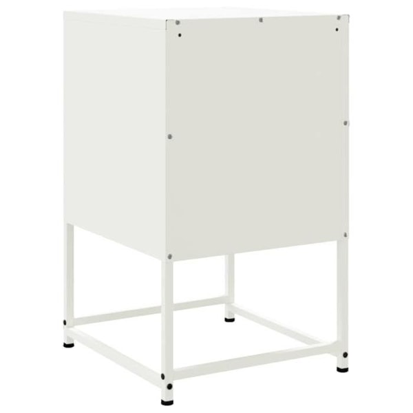 Sæt med 2 natborde med skab med dør 36 x 39 x 60,5 cm hvidt stål DEC034872 Vit