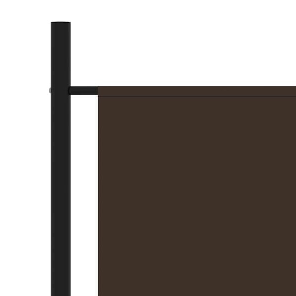 Separator for room divider 3 panels 260 x 180 cm in brown fabric and iron DEC030777 kastanj