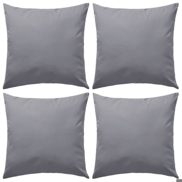 Set om 4 kuddar för utomhusdekor, trädgård 45x45 grå
