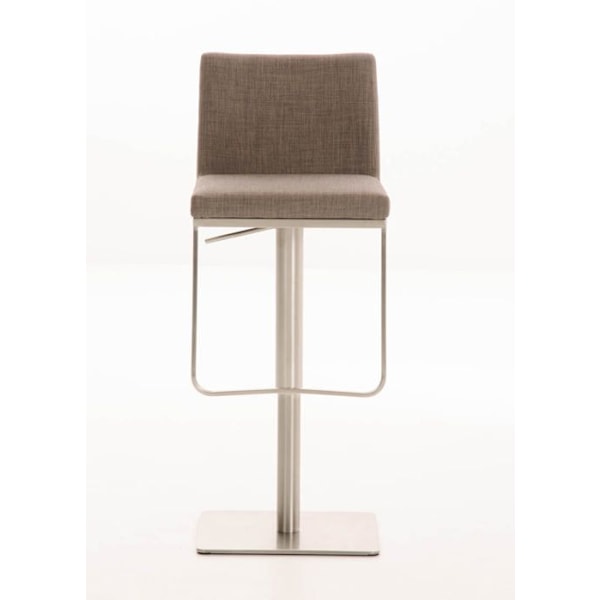 Baari Stool x1 jalatuki, neliömäinen ruostumaton teräsperuslaatta, harmaa kangassija 10_0005314 Grå