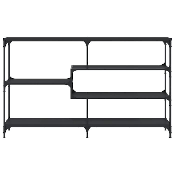 Bordkonsole med funktionelt design og hylder 160 x 32 x 95 cm sort ingeniørtræ og metal DEC032119 kastanj