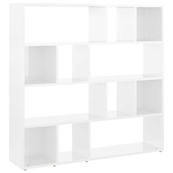 Bibliotek med mycket förvaringsutrymme 105 x 24 x 102 cm vit blankt ingenjörsträ DEC030701 Vit