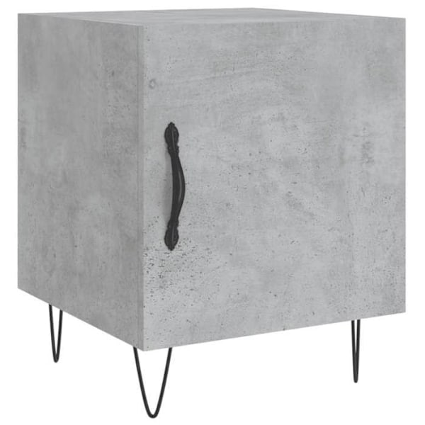 Sæt med 2 natborde med skab med dør 40 x 40 x 50 cm grå ingeniørtræ DEC035394 kastanj