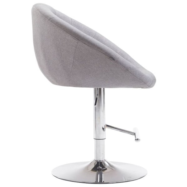 Moderne design barstol i æggeform med polstring, chrome metal fodstøtte, gråt stof TDB10337 Grå