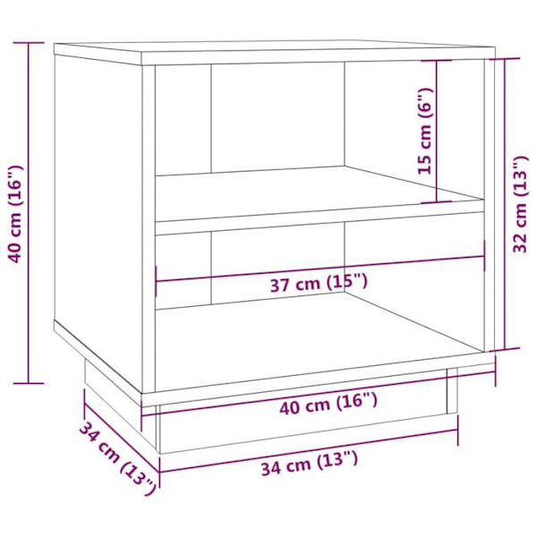 Sæt af 2 natborde med hylder 40 x 34 x 40 cm fyrretræ i honningbrun DEC035919 kastanj