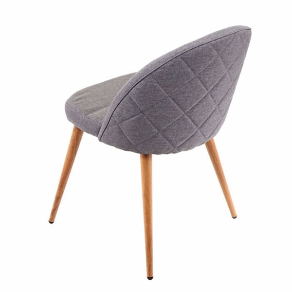 Set om 6 retro 50-tals design matstolar i diamantform i mörkgrått tyg 04_0007685 Grå