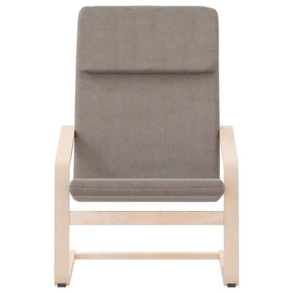 Lounge fåtölj modern design soffa i taupe tyg med ben av björk DEC026768 kastanj