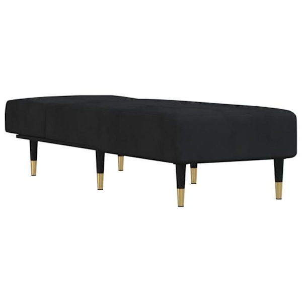 Meridienne chaise longue för inomhus tre positioner omvandlingsbar i svart sammet DEC026219 Svart