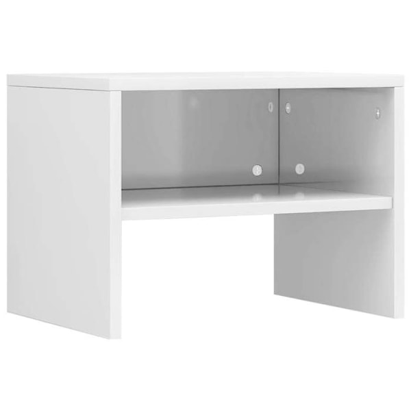 Set med 2 sängbord med öppet fack 40 x 30 x 30 cm ingenjörsträ vit DEC035784 Vit