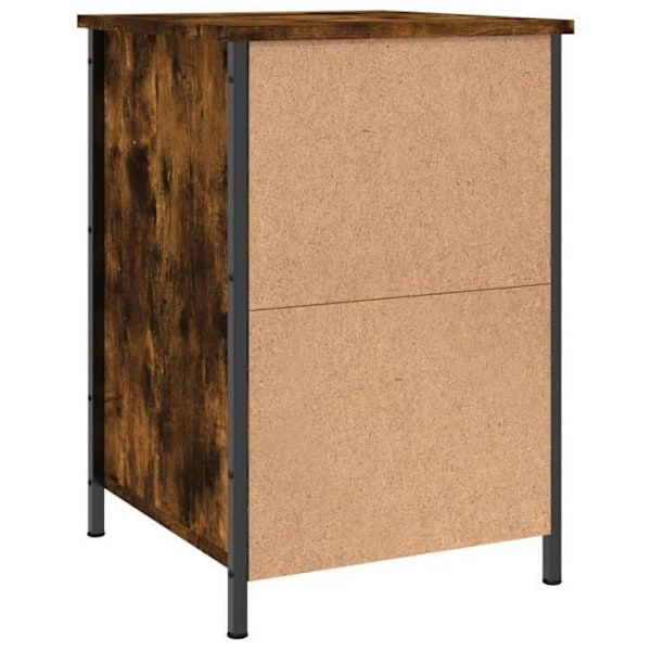 Yöpöytä, jossa on laatikko ja lokero 40 x 42 x 60 cm, ruskeaa puuengineeringiä ja rautaa DEC033641 kastanj