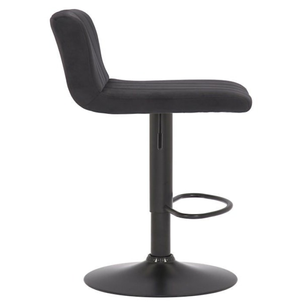 Barstol x1 drejbar med justerbar højde, sæde i quiltet sort velour og sort metal 10_0004998 Metall