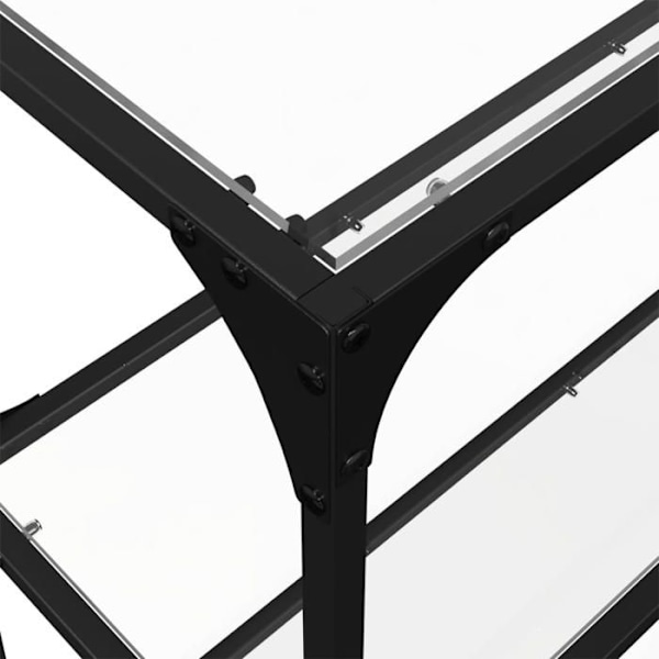 Modern hall console table with shelves 118,5 x 30 x 81 cm transparent glass and steel DEC031347 Transparent