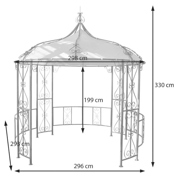 Pergola - Ej specificerad - Rund - Robust stål - Ø 3m - Färg grå