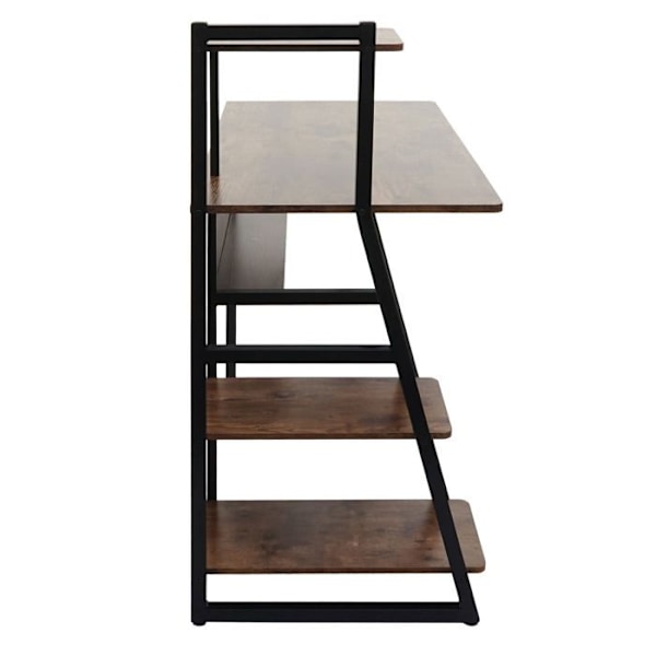Kontorbord med hylder til computer 100x50 cm metal og MDF brun 04_0006012 kastanj