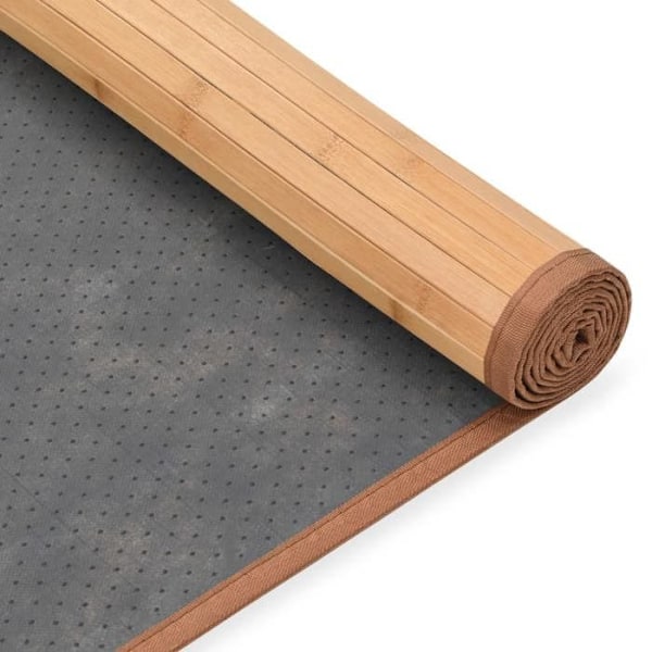 Matta - Naturlig - Brun - 100x160 cm - Halkskydd - Rektangulär kastanj
