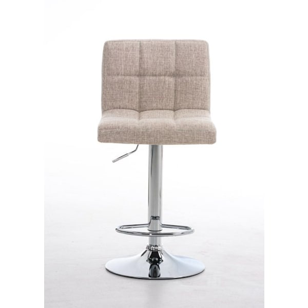 Barstol x1 med justerbar fodstøtte moderne design i creme stof 10_0000051 Grädde