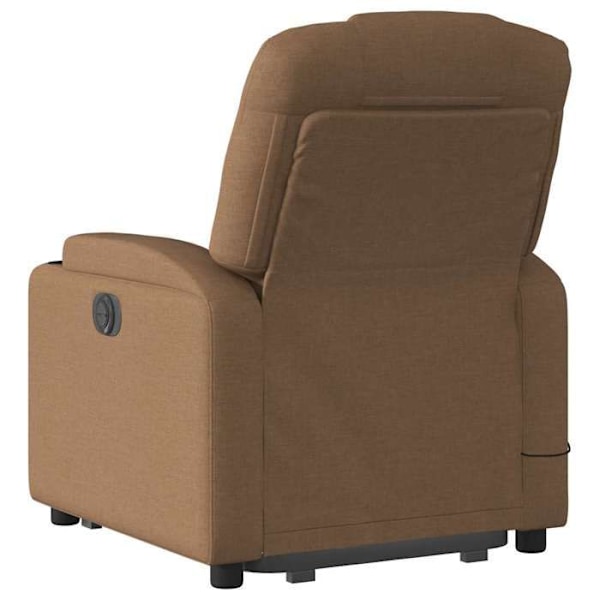 Massagefåtölj med lutningsfunktion och elektrisk lyftfunktion i brun tyg DEC027795 kastanj