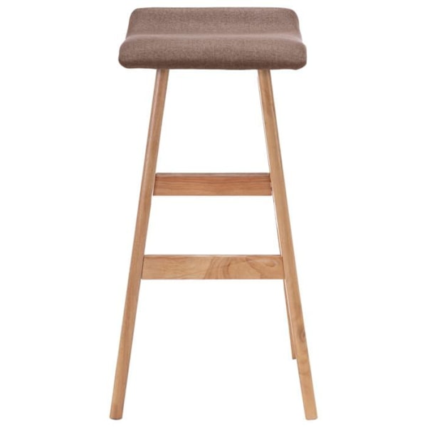 Bar Stool x1 korkea tuoli taupe-kankaasta ja puusta DEC029328 kastanj