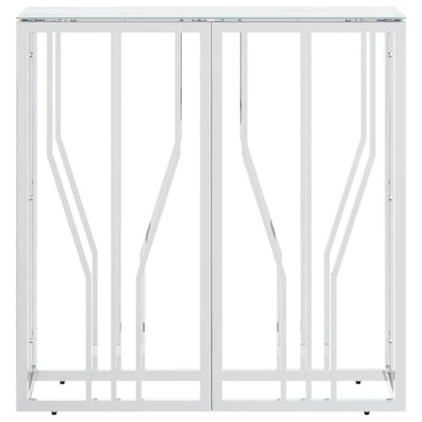 Pöytäkonsole sisäänkäynti 70 x 30 x 70 cm ruostumatonta terästä ja karkaistua lasia DEC031599 Silver