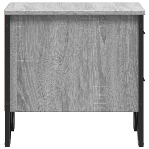 2 kpl yöpöytiä, joissa kaksi laatikkoa 40 x 41 x 40 cm harmaata insinööripuuta ja metallia DEC035726 kastanj