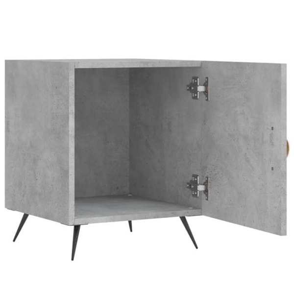 Sæt med 2 natborde med rum og dør 40 x 40 x 50 cm grå ingeniørtræ DEC035391 kastanj